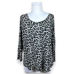 Women’s Michael Kors leopard animal print flowy blouse top size Large